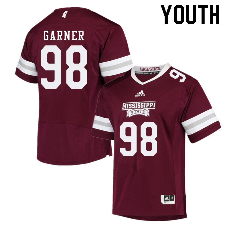 Youth #98 Joseph Garner Mississippi State Bulldogs College Football Jerseys Sale-Maroon - Click Image to Close